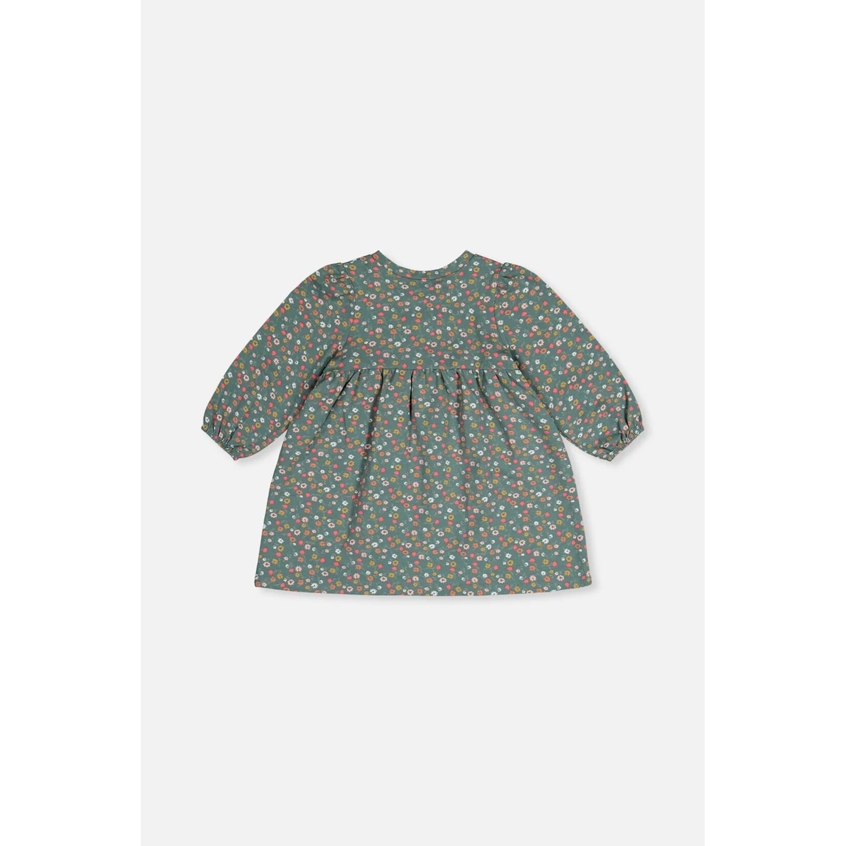 Deux par Deux DEUX PAR DEUX - Robe verte imprimée fleurs et chat