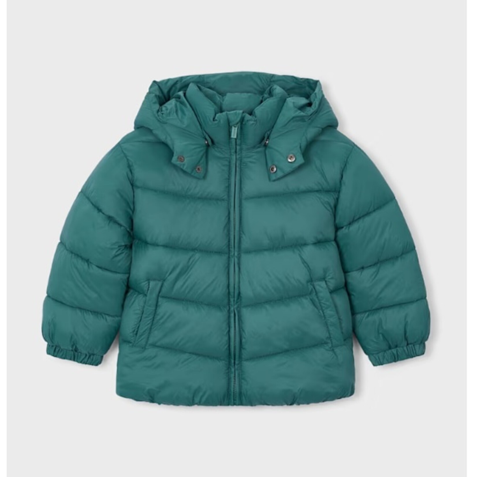 Mayoral MAYORAL - Ultra-lightweight mid-season quilted coat in grey-green with detachable hood
