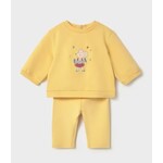 Mayoral MAYORAL - Ensemble 2 pièces: Pull jaune avec broderie d'une souris et pantalon jaune