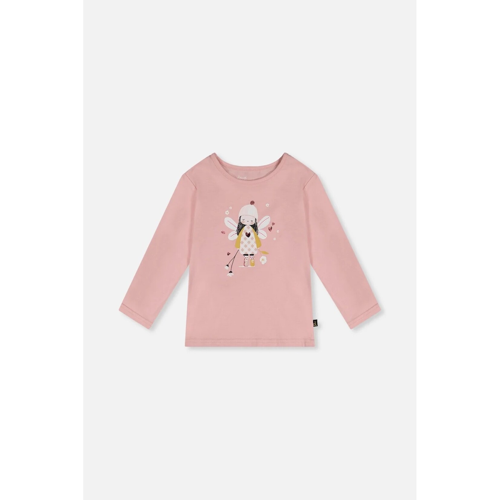 Deux par Deux DEUX PAR DEUX - T-shirt manches longues vieux rose pâle avec imprimé fée