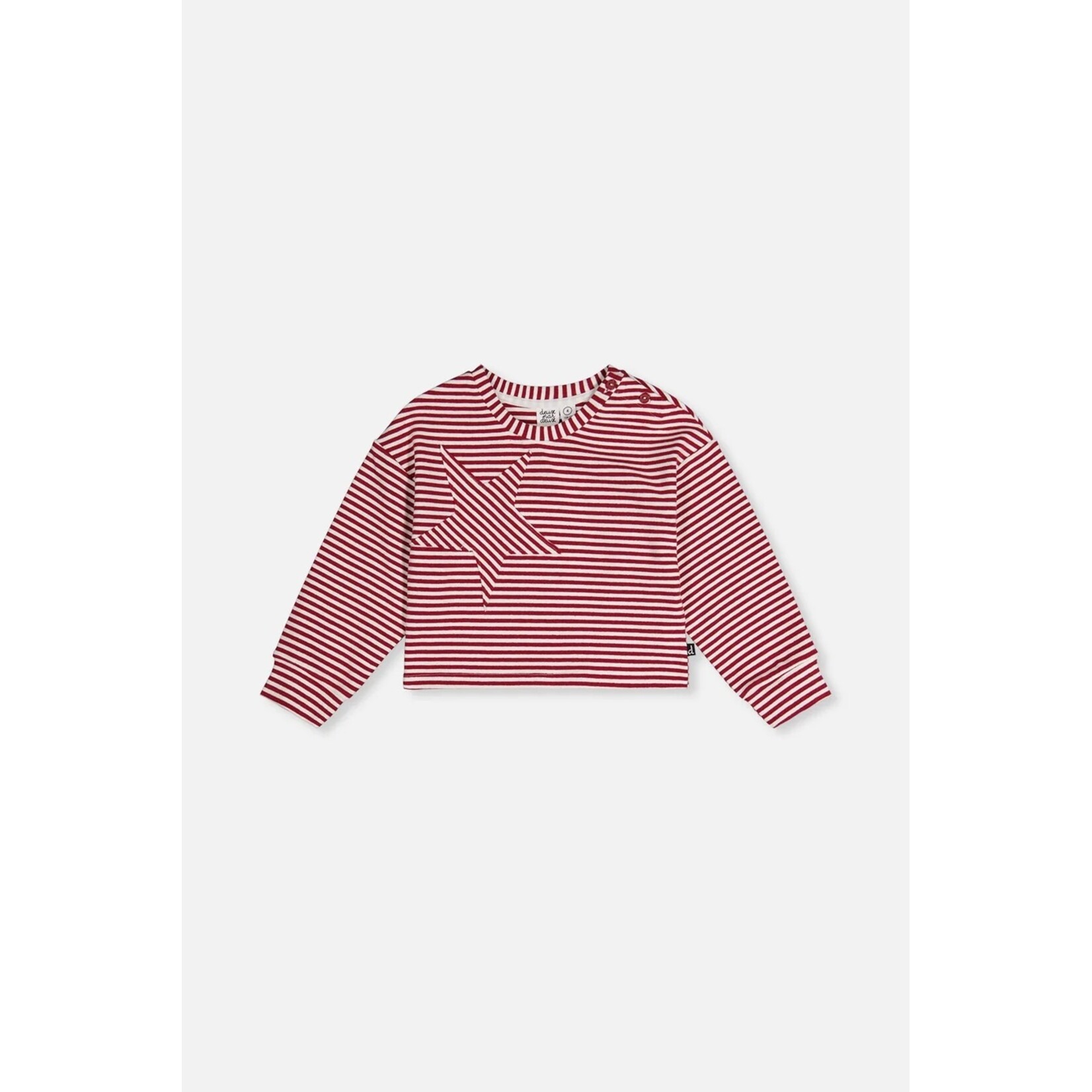 Deux par Deux  DEUX PAR DEUX - Burgundy and white striped jersey top