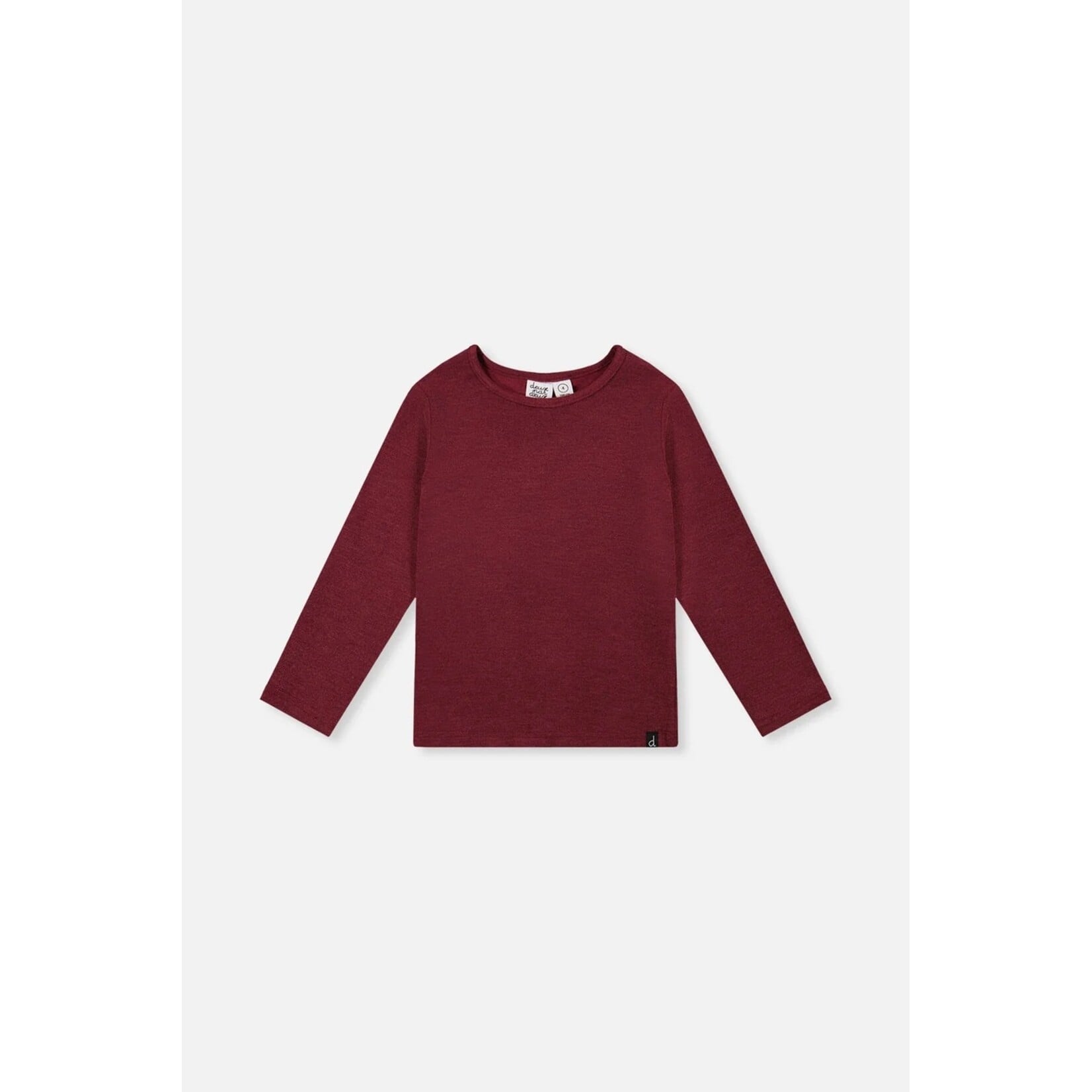 Deux par Deux  DEUX PAR DEUX - Soft ribbed long-sleeve top in reddish-brown