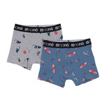 Nanö NANÖ - Pack of 2 boxer shorts - pale blue and grey with firefighter and police officer print