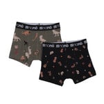 Nanö NANÖ - Lot de 2 boxers - noir et vert avec imprimé à inspiration dinosaures et cowboy