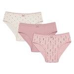 Nanö NANÖ - Lot de 3 culottes en pointelle 'Fleurs - Ivoire - Rose pâle - Rose foncé'