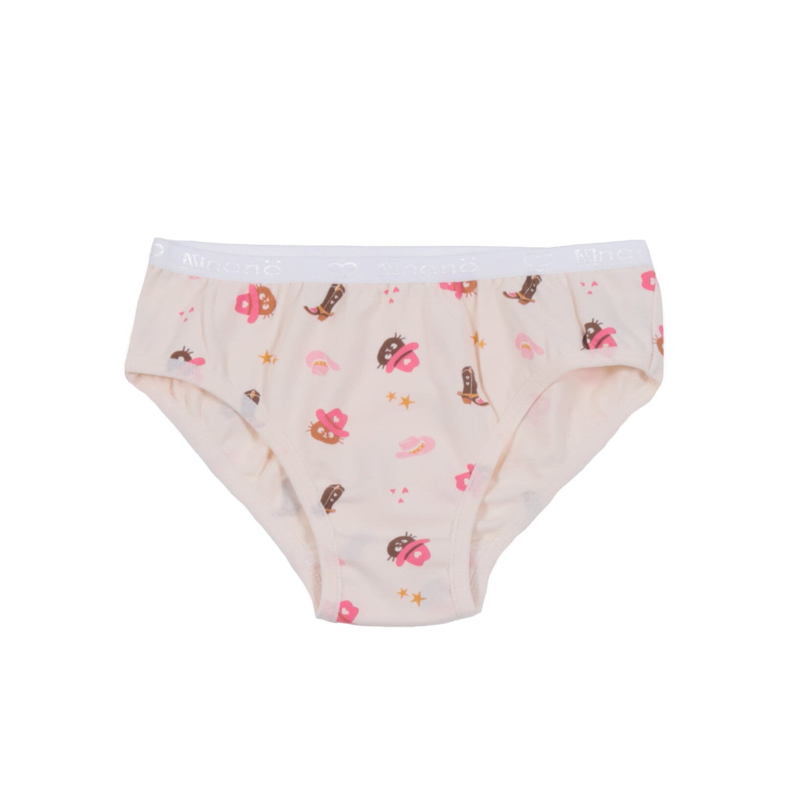 Nanö NANÖ - Lot de 3 culottes à inspiration chat et cowboy ' Ivoire - Rose pâle - Rose vif'
