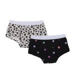 Nanö NANÖ - Lot de 2 culottes garçonnes avec fleurs et sourires ' Noir - Ivoire '