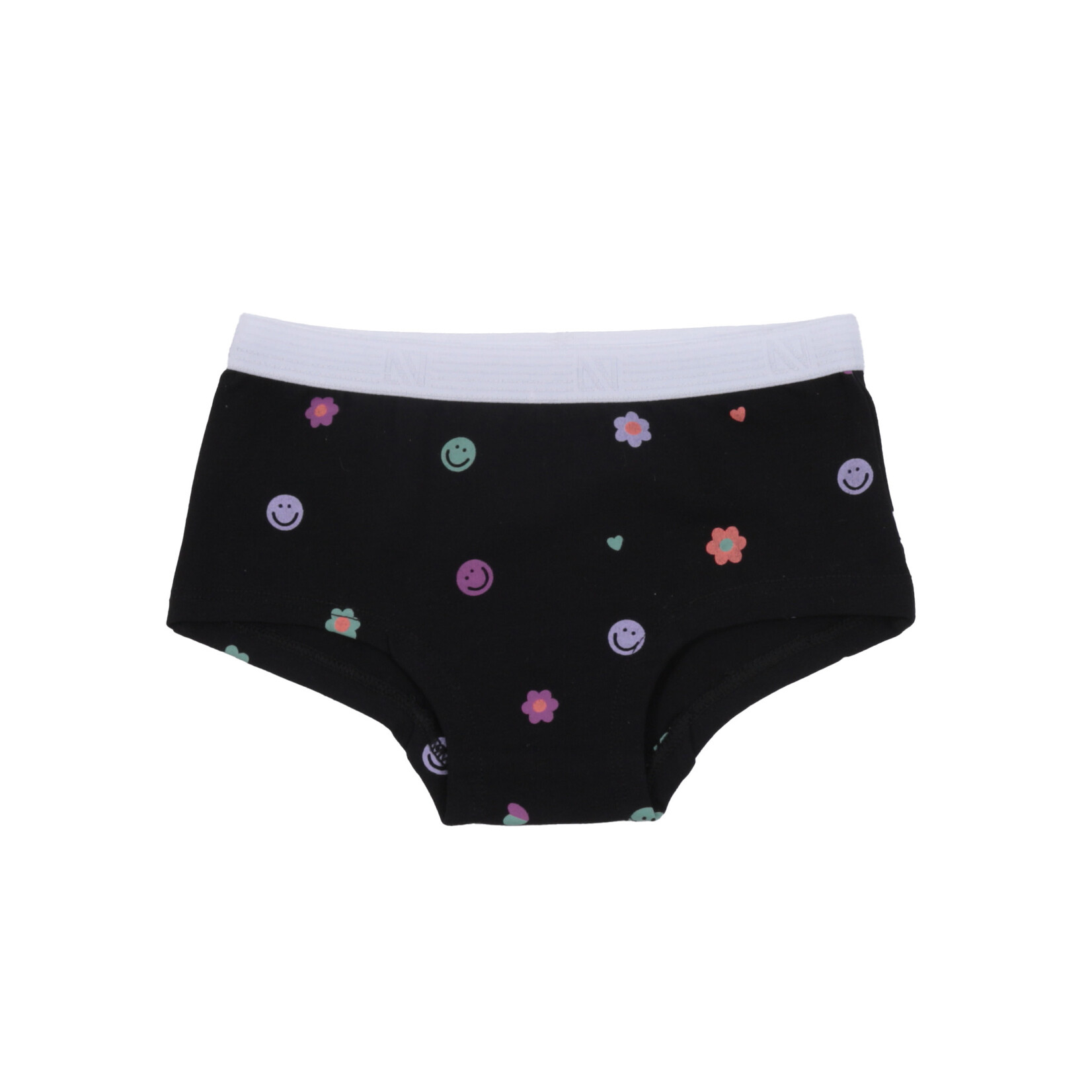 Nanö NANÖ - Set of 2 boy-cut briefs with flowers and smiles ' Black - Ivory '