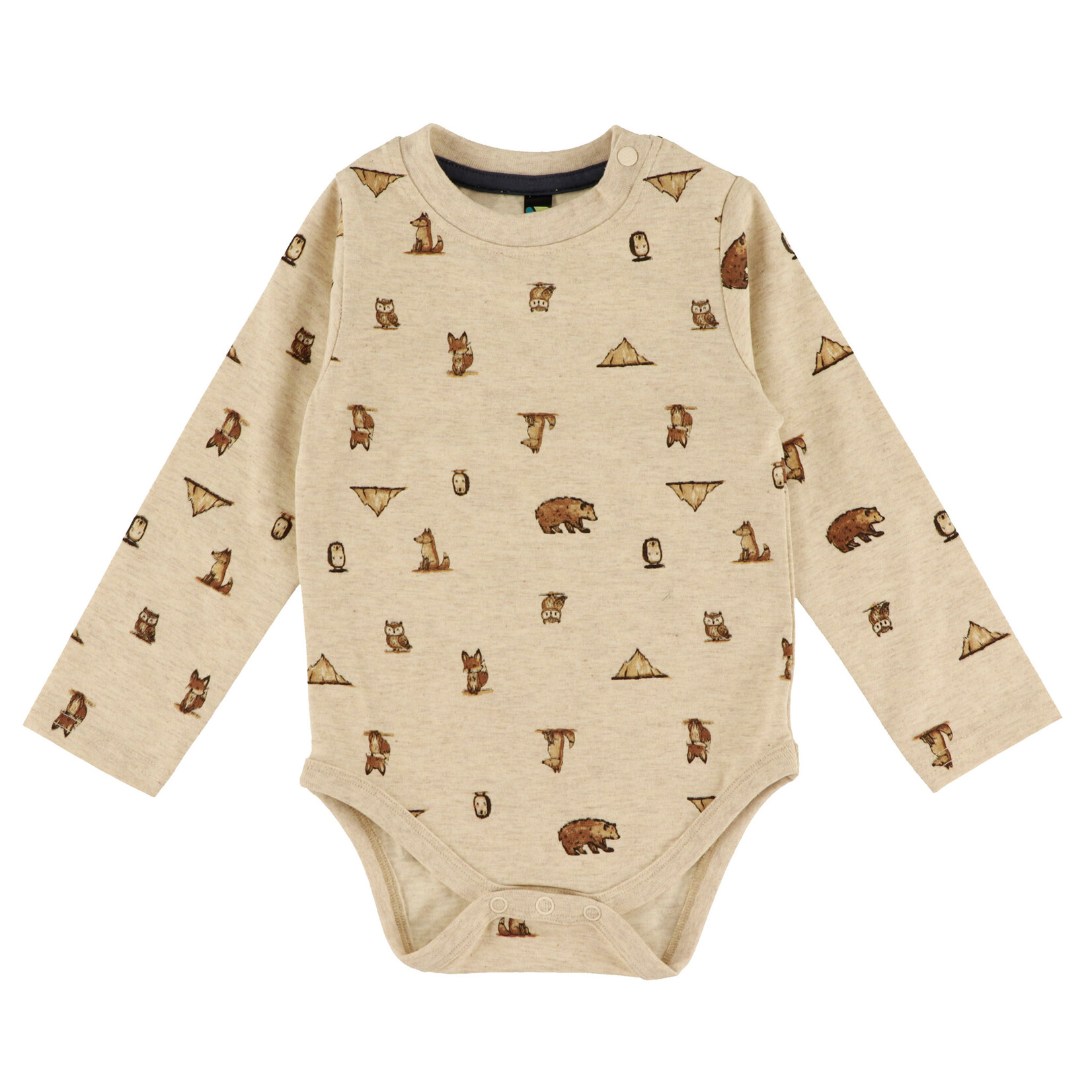 Nanö  NANÖ - Two-piece set with overalls and wolf-printed onesie 'Roarr!'