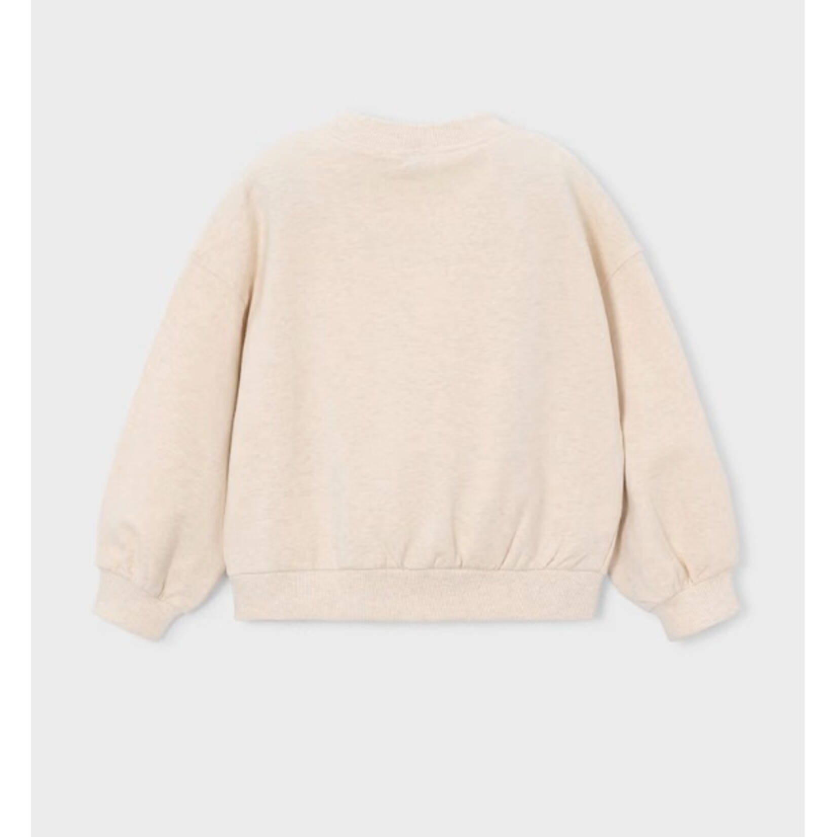 Mayoral MAYORAL - Beige long-sleeved pullover sweater with beanie embroidery