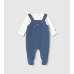 Mayoral MAYORAL - 'Blueberry' Quilted Dungaree Romper