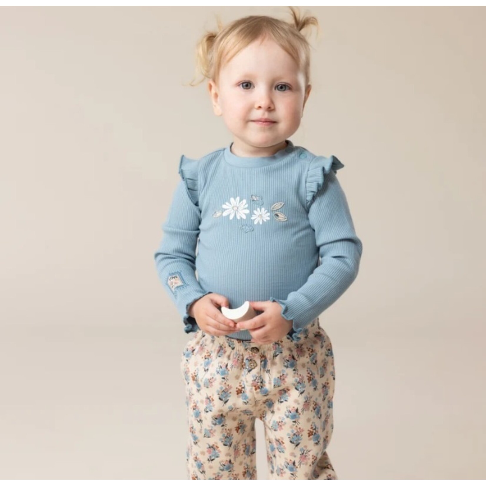 Nanö NANÖ - Ensemble 2 morceaux - Pantalon en micro corduroy souple et cache-couche rib 'Charmante floraison'