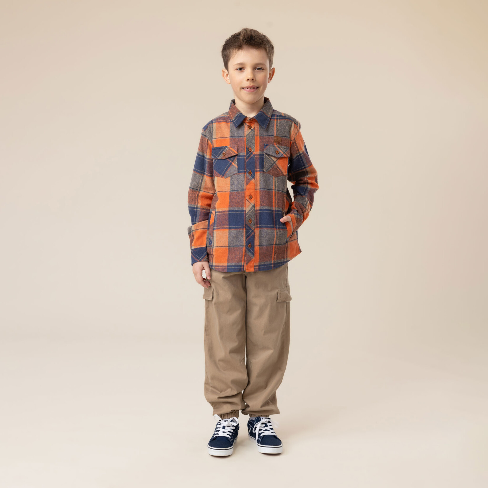 Nanö NANÖ - Chemise en flanelle à carreaux orange  'Gout d'aventure'
