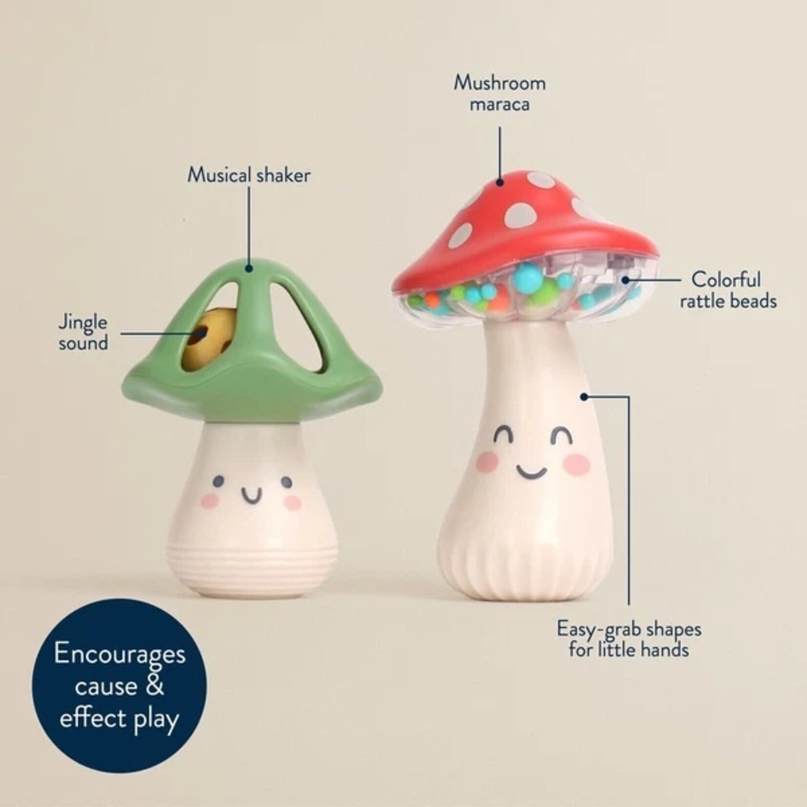 Itzy Ritzy ITZY RITZY - Ensemble musical maraca et hochet - Champignons- 'Itzy Mini Maracas'