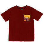 Nanö NANÖ - T-shirt bordeaux à manches courte avec poche imprimée coucher de soleil 'PROMO'