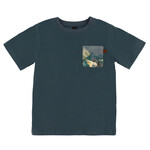Nanö NANÖ - Blue short-sleeved T-shirt with bear print pocket 'PROMO'