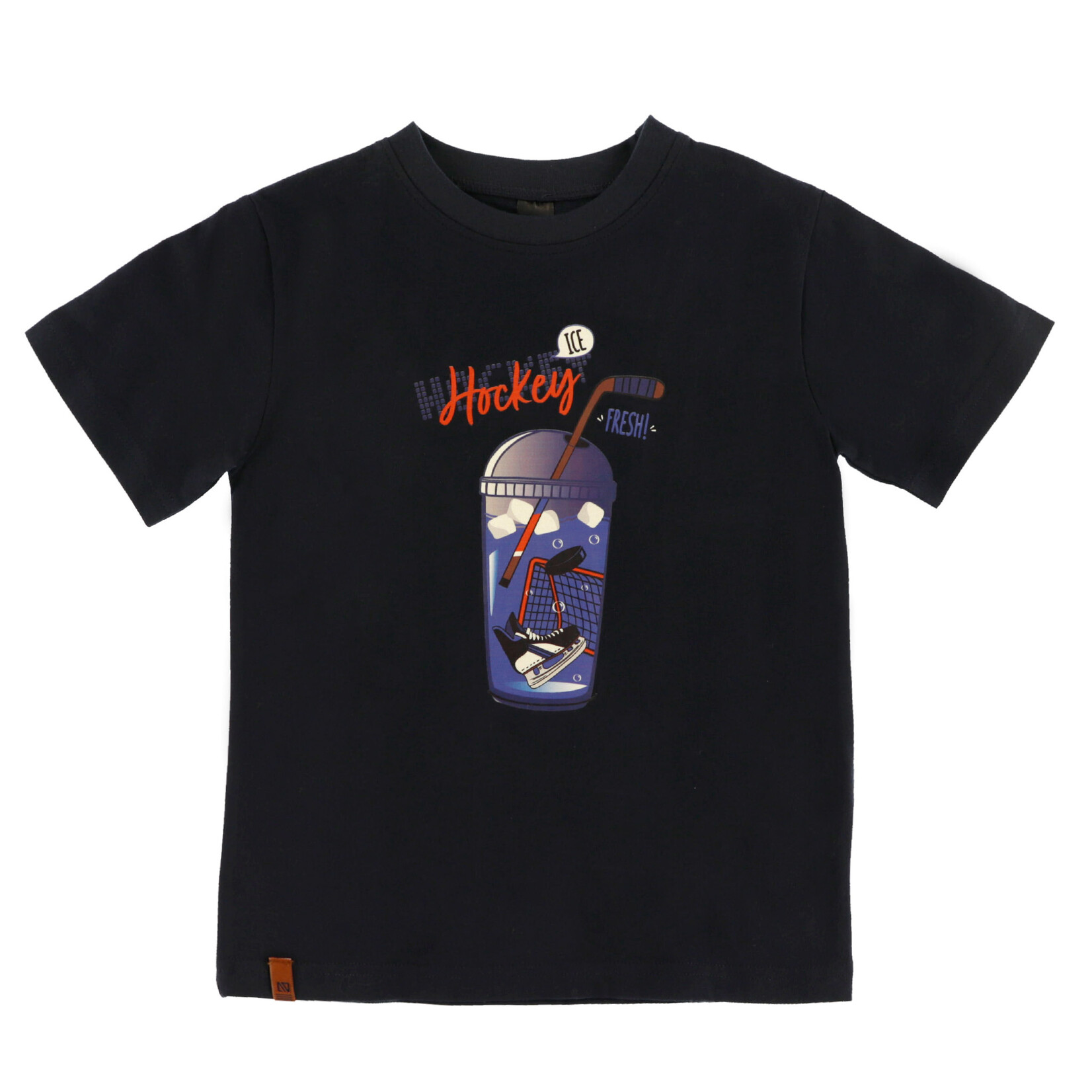 Nanö NANÖ - T-shirt bleu marine à manches courte avec imprimée de jus à saveur d'hockey 'PROMO'
