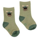 Nanö NANÖ - Chaussettes vertes pour bébé avec motif d'orignal 'Ma douce forêt'