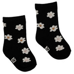 Nanö NANÖ - Chaussettes noires pour bébé avec motif de fleurs blanches 'Âme des prairies'