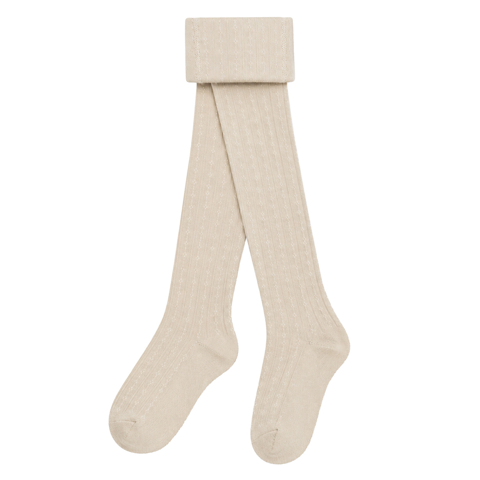 Nanö NANÖ - Collants côtelé beige chiné  'Journée en Fleurs'