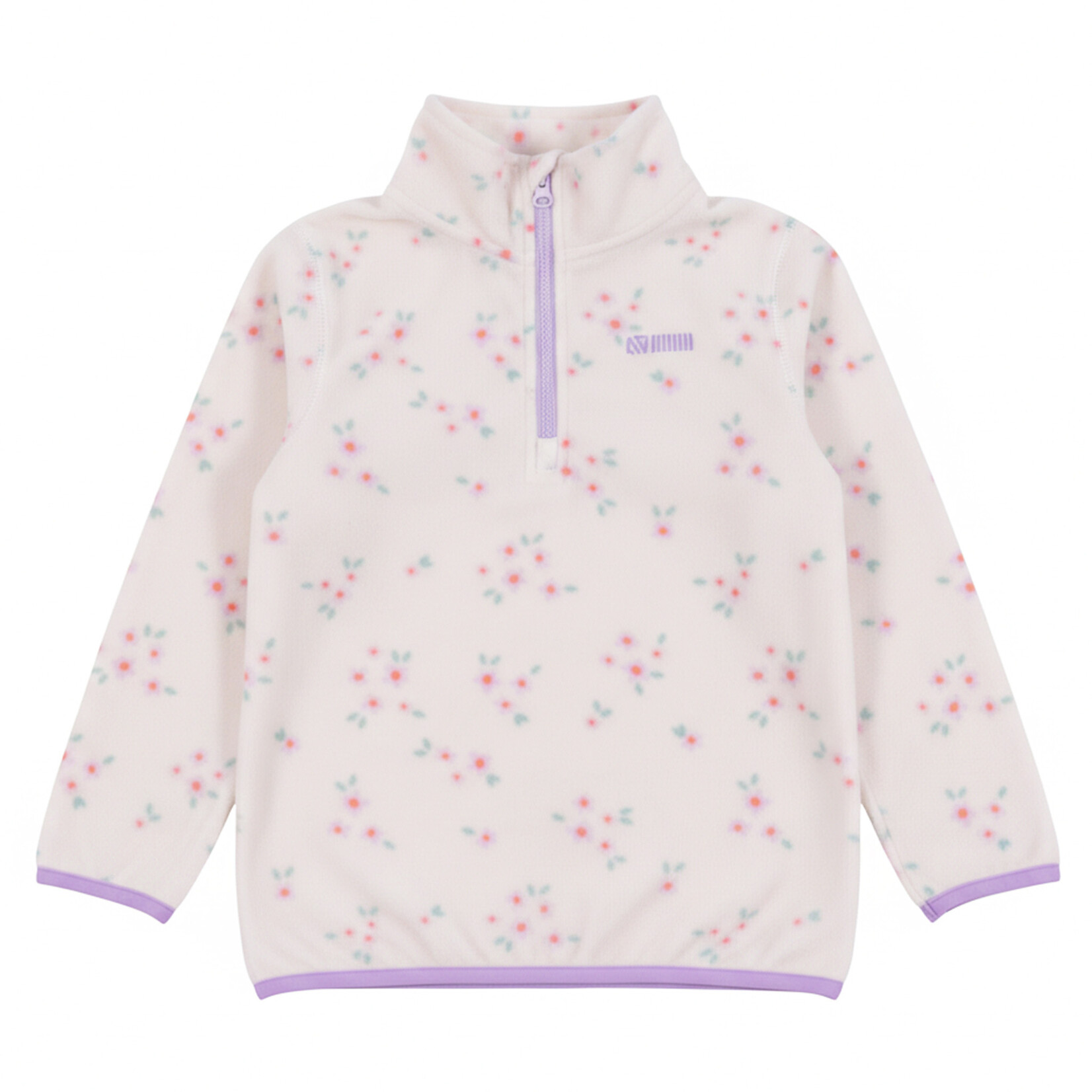 Nanö NANÖ - Couche de base deux pièces en micropolaire - Blanche avec motif fleuri
