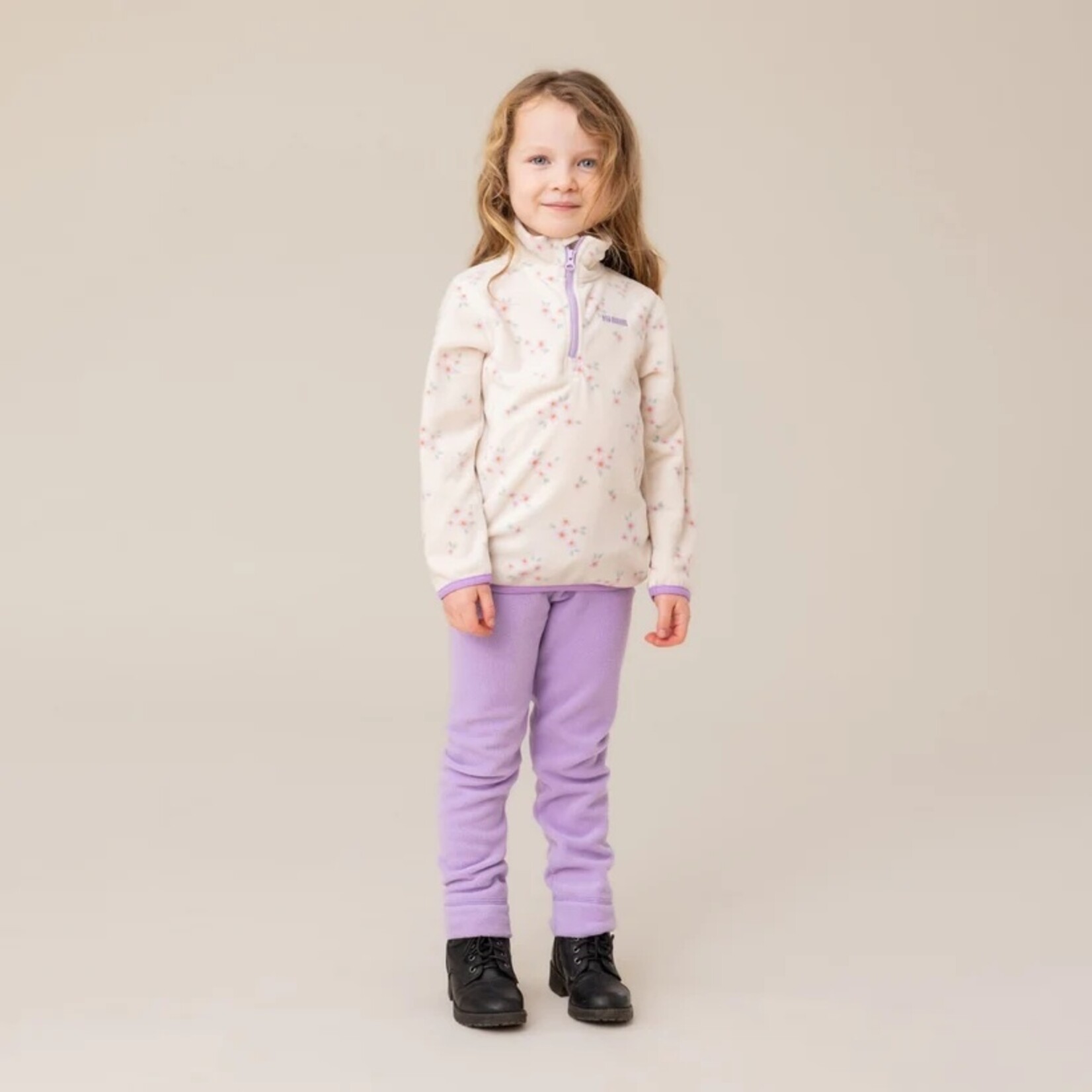 Nanö NANÖ - Couche de base deux pièces en micropolaire - Blanche avec motif fleuri