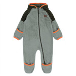 Nanö NANÖ - One-piece mid-season baby set in sherpa fleece - Forest green with orange accents