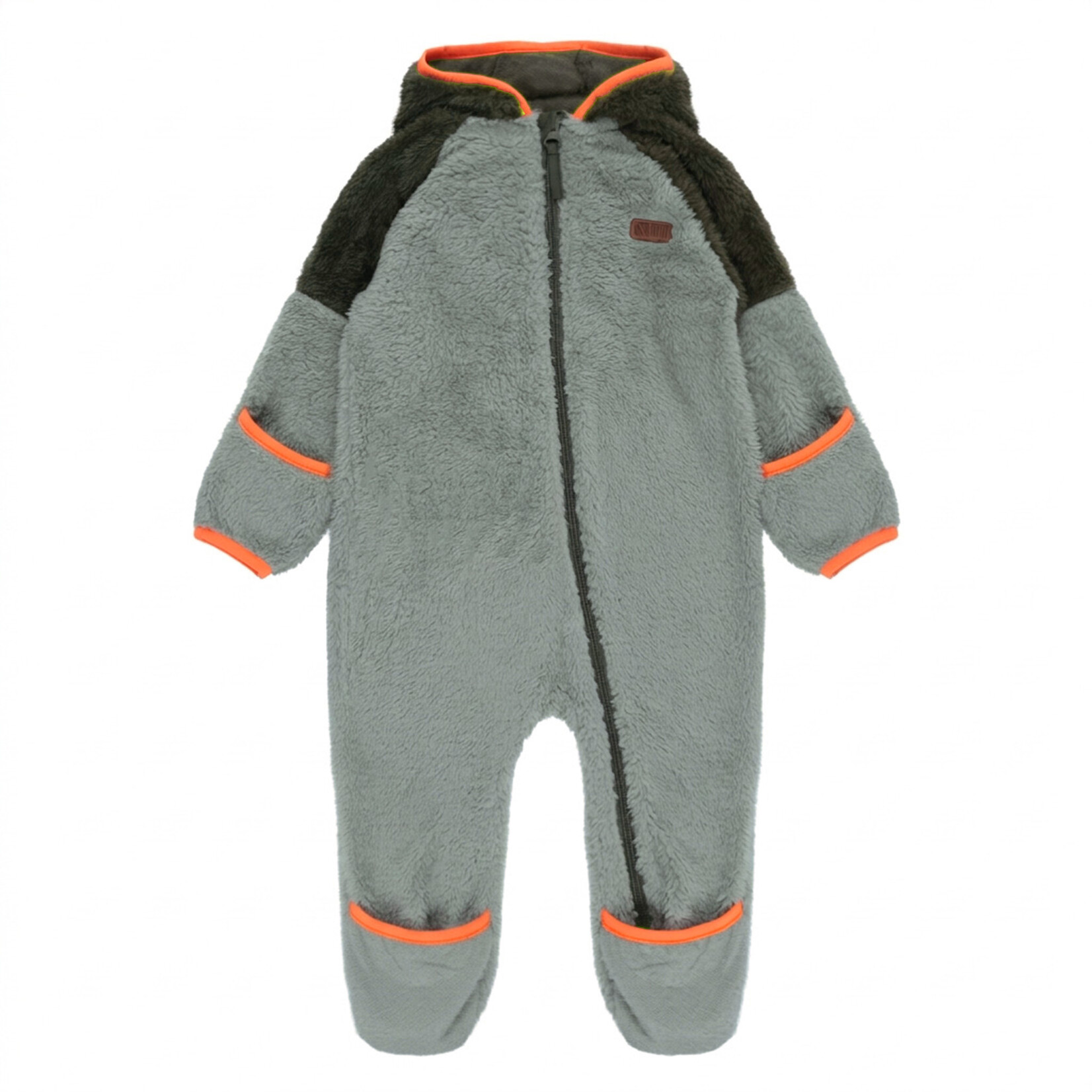 Nanö NANÖ - One-piece mid-season baby set in sherpa fleece - Forest green with orange accents