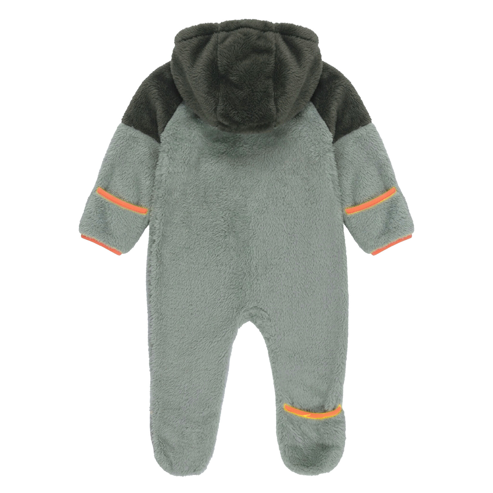 Nanö NANÖ - One-piece mid-season baby set in sherpa fleece - Forest green with orange accents