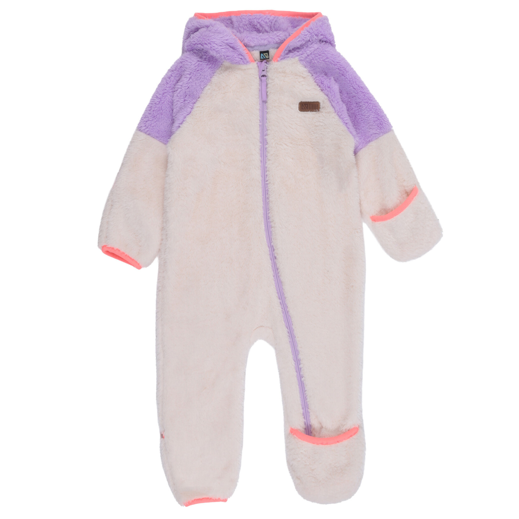 Nanö NANÖ - Ensemble une pièce pour bébé mi-saison en sherpa - Blanc crème avec accents mauves et oranges