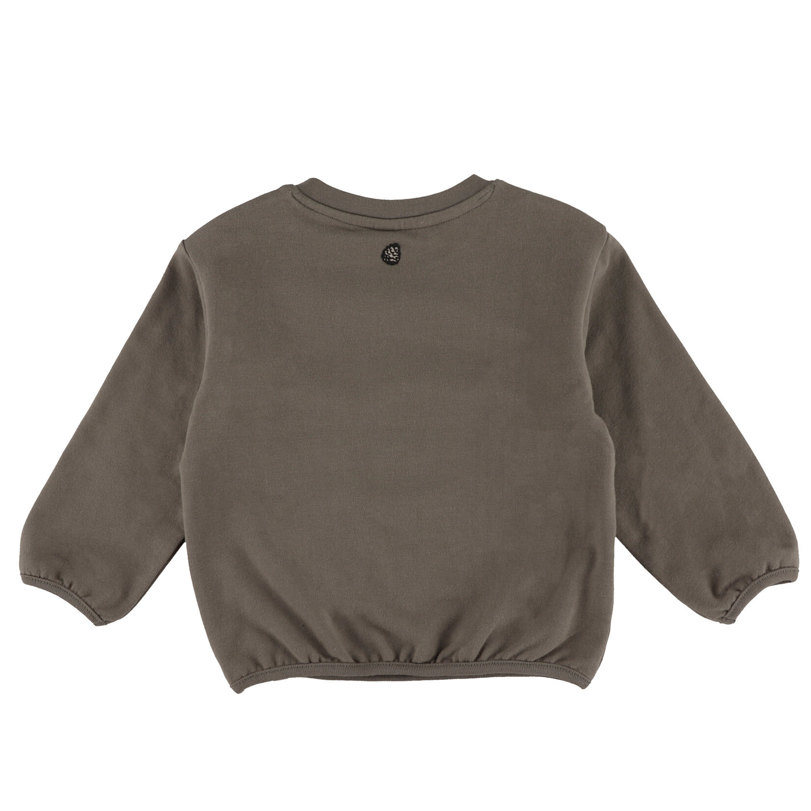 Nanö NANÖ - Ensemble 2 morceaux - Chandail taupe manches longues avec imprimé orignal et pantalon jogging brun 'Ma douce forêt'