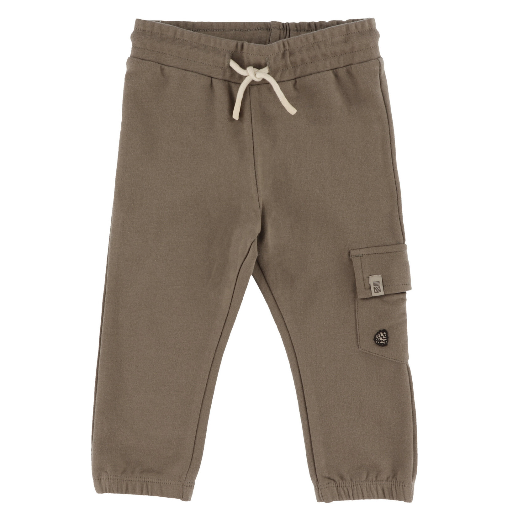 Nanö NANÖ - Ensemble 2 morceaux - Chandail vert manches longues avec broderies d'animaux et pantalon jogging brun 'Ma douce forêt'