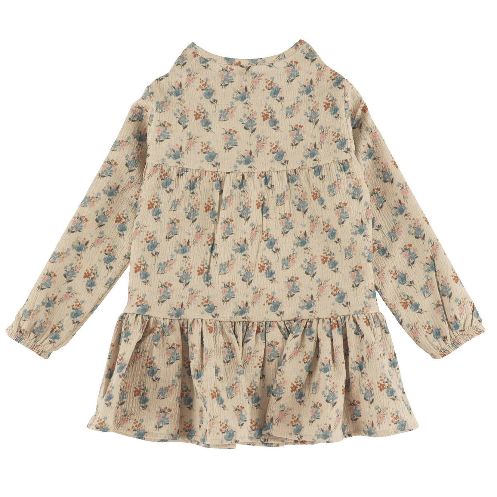 Nanö NANÖ - 2-piece set - Beige textured crepe tunic with floral print and plain pink leggings 'Charmante floraison'