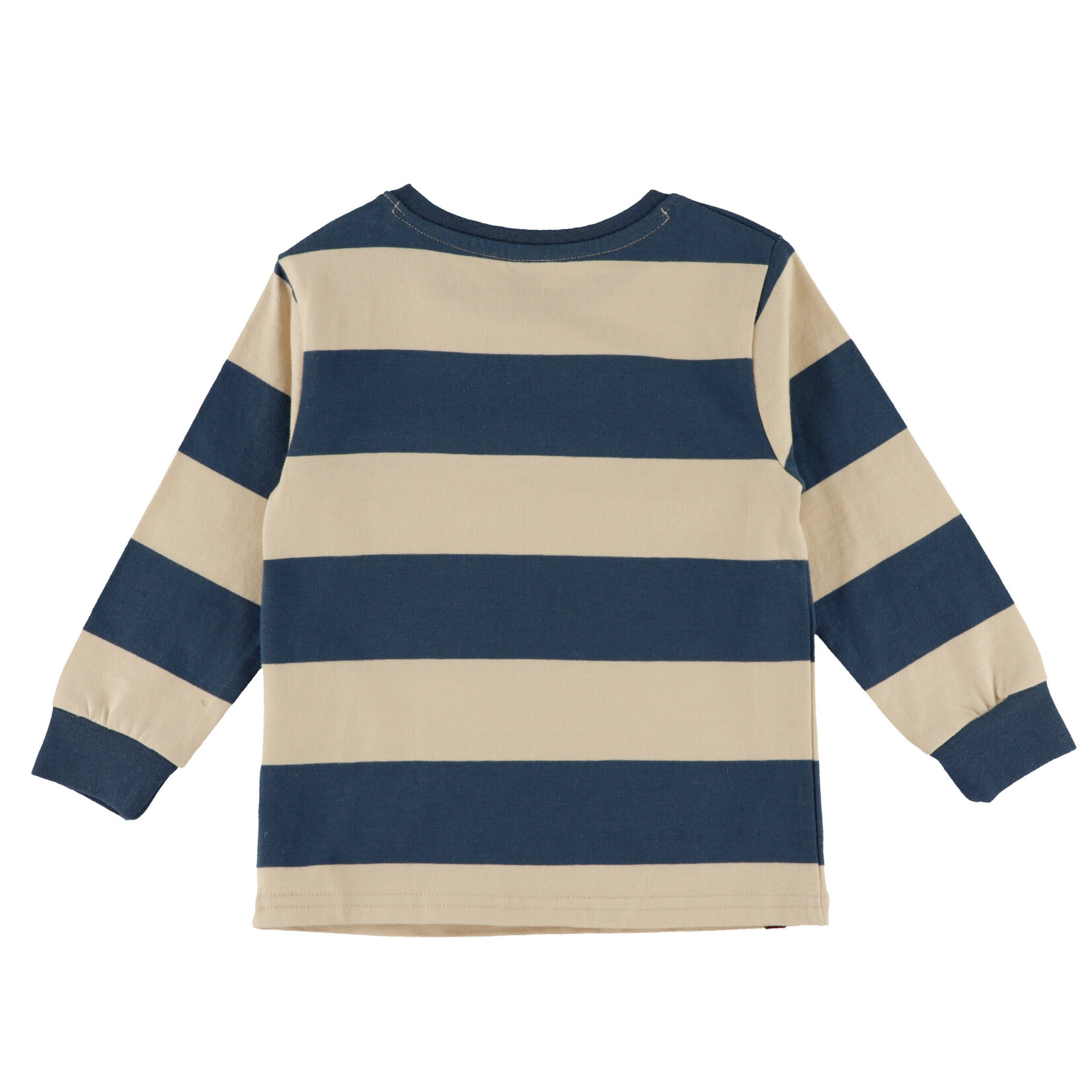 Nanö NANÖ - Ensemble 2 morceaux - Chandail ivoire à manches longues avec rayures bleu et pantalon jogging noir 'Roarr!'