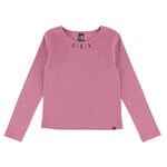 Nanö NANÖ -Mauve ribbed long-sleeve T-shirt with embroidered cutout at the neckline 'Douceur D'hiver'