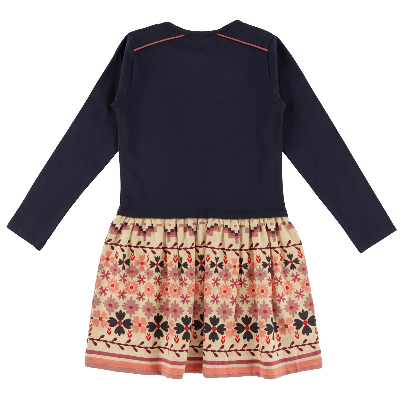 Nanö NANÖ - Robe bleu marine à manches longues avec jupe imprimé de fleurs  'Douceur d'hiver'