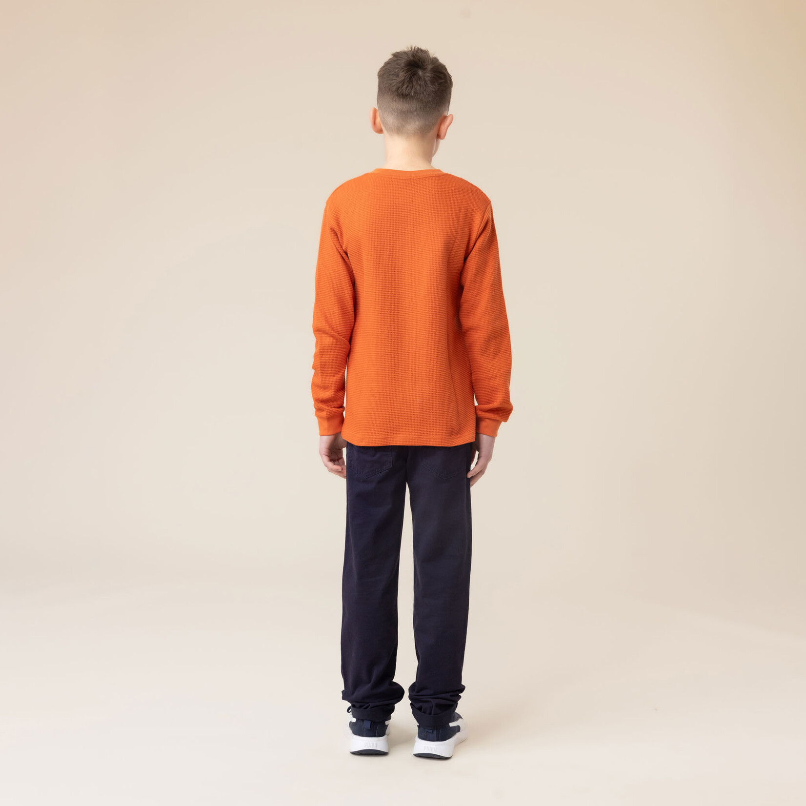 Nanö NANÖ - T-shirt orange côtelé à manches longues  'Gout d'aventure'