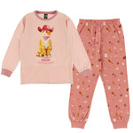Nanö NANÖ - Pink two-piece pyjama set with western cat print