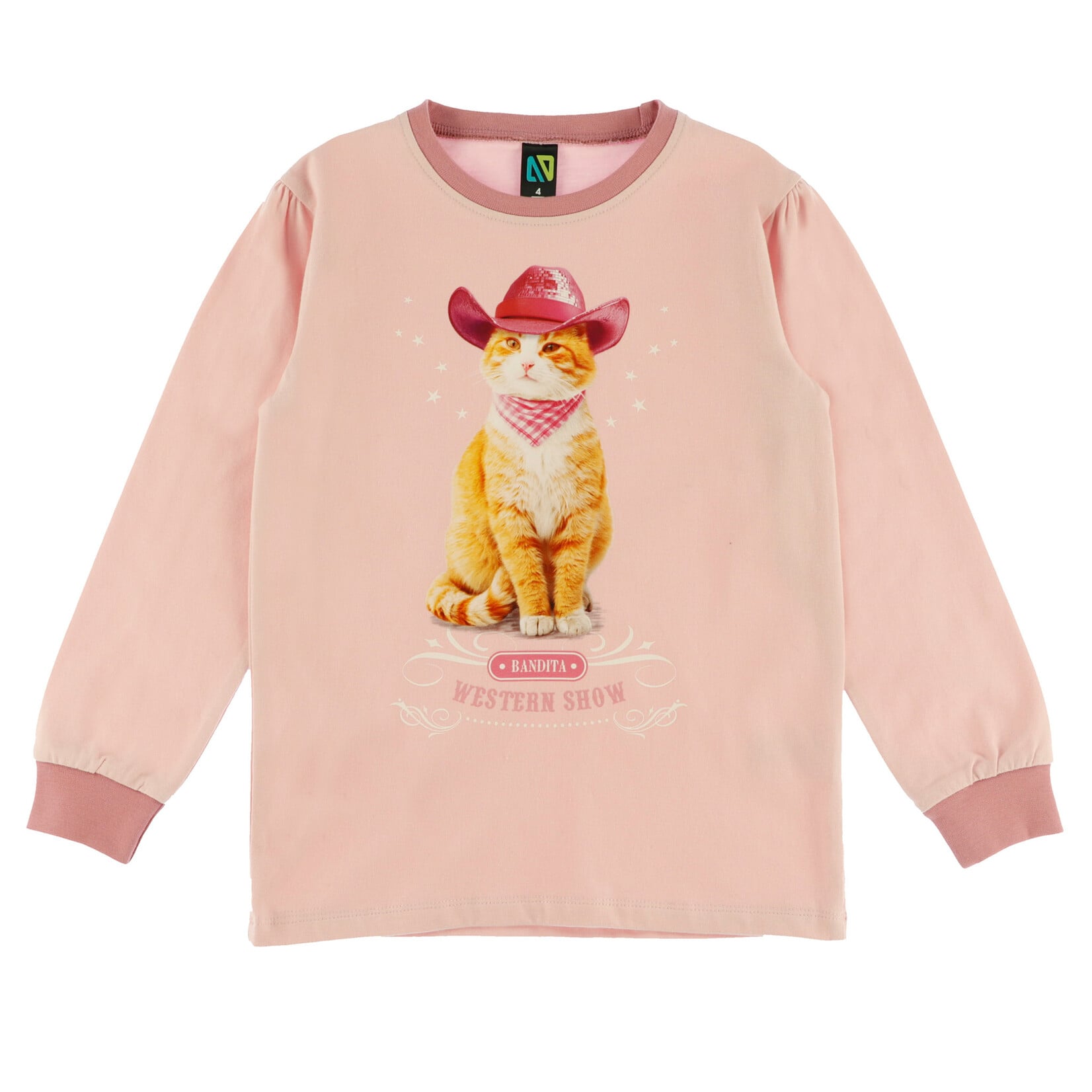 Nanö NANÖ - Pink two-piece pyjama set with western cat print