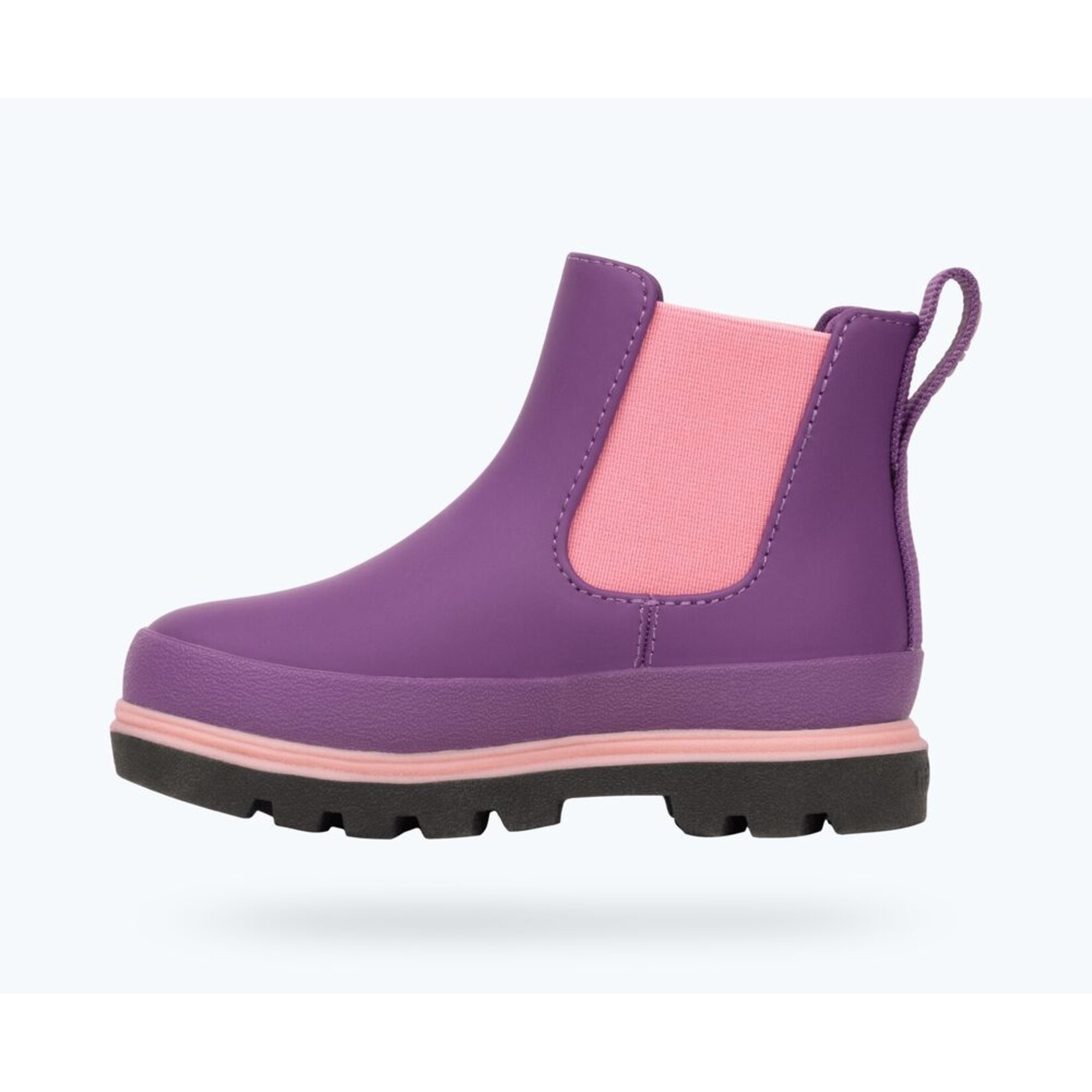 Native NATIVE - Bottes mi-saison imperméables 'Kensington Chelsea Big Kid - Violet orchidée/Noir jiffy/Rose parachute'