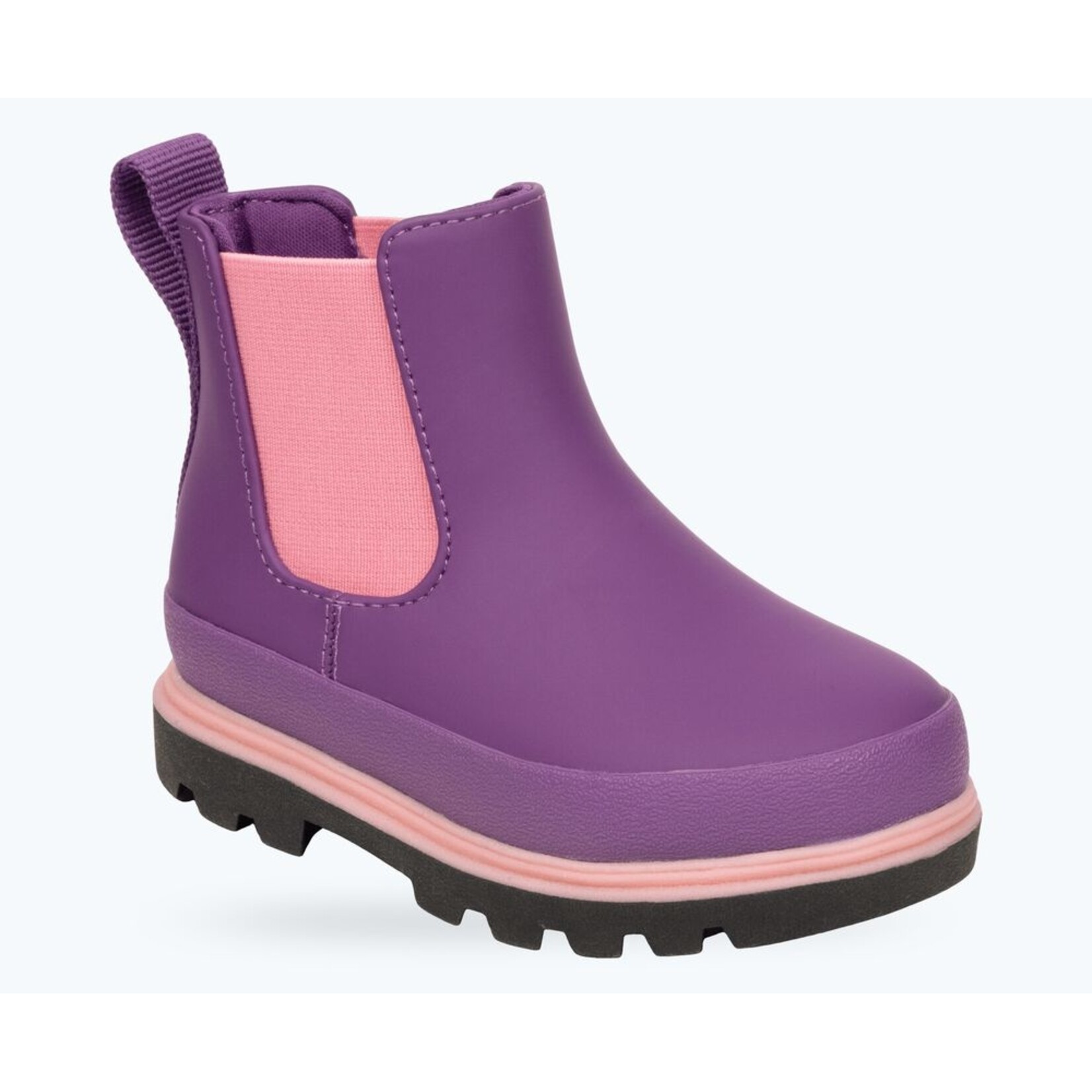 Native NATIVE - Bottes mi-saison imperméables 'Kensington Chelsea Big Kid - Violet orchidée/Noir jiffy/Rose parachute'