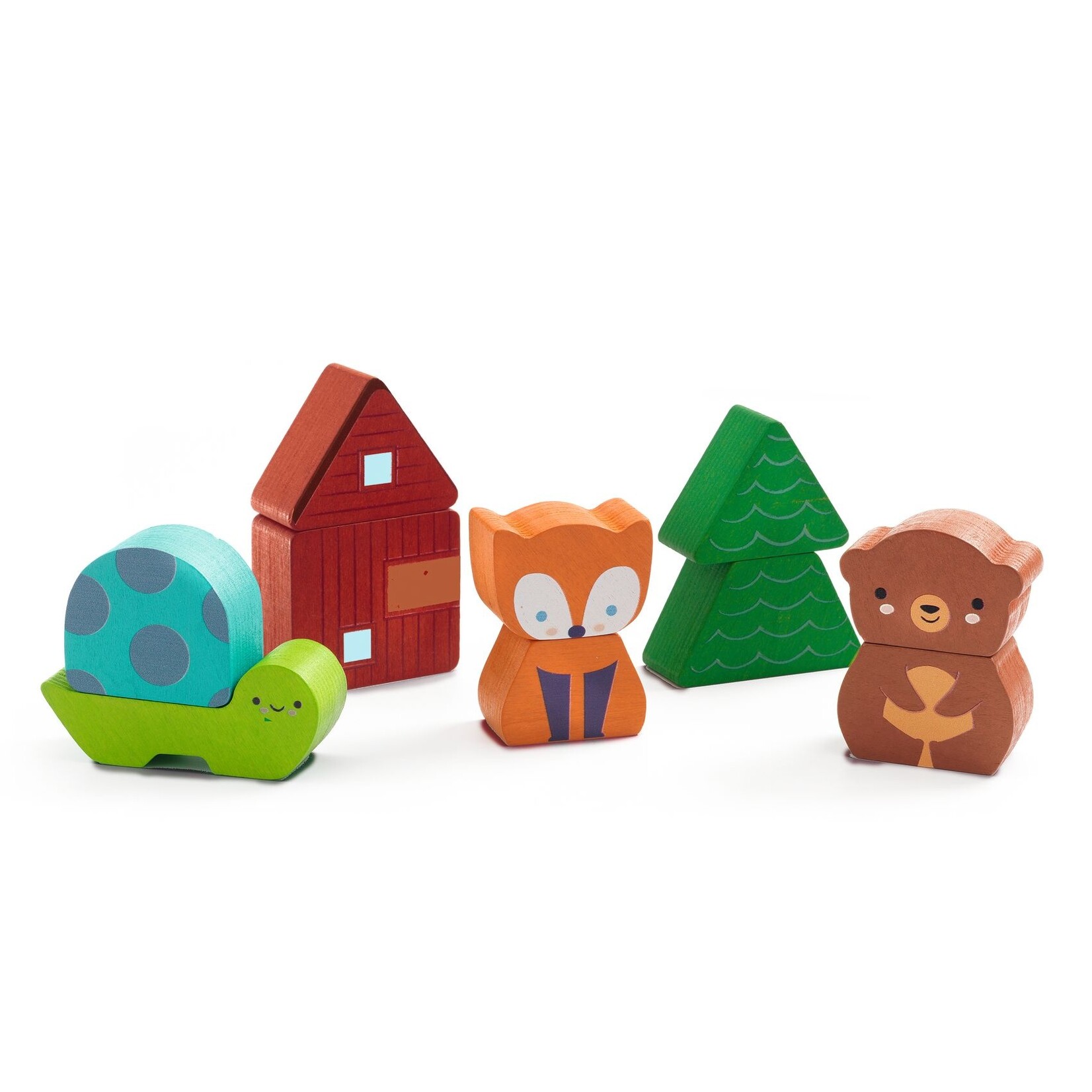 Djeco DJECO - Wooden puzzle and construction game 'Rainbow'