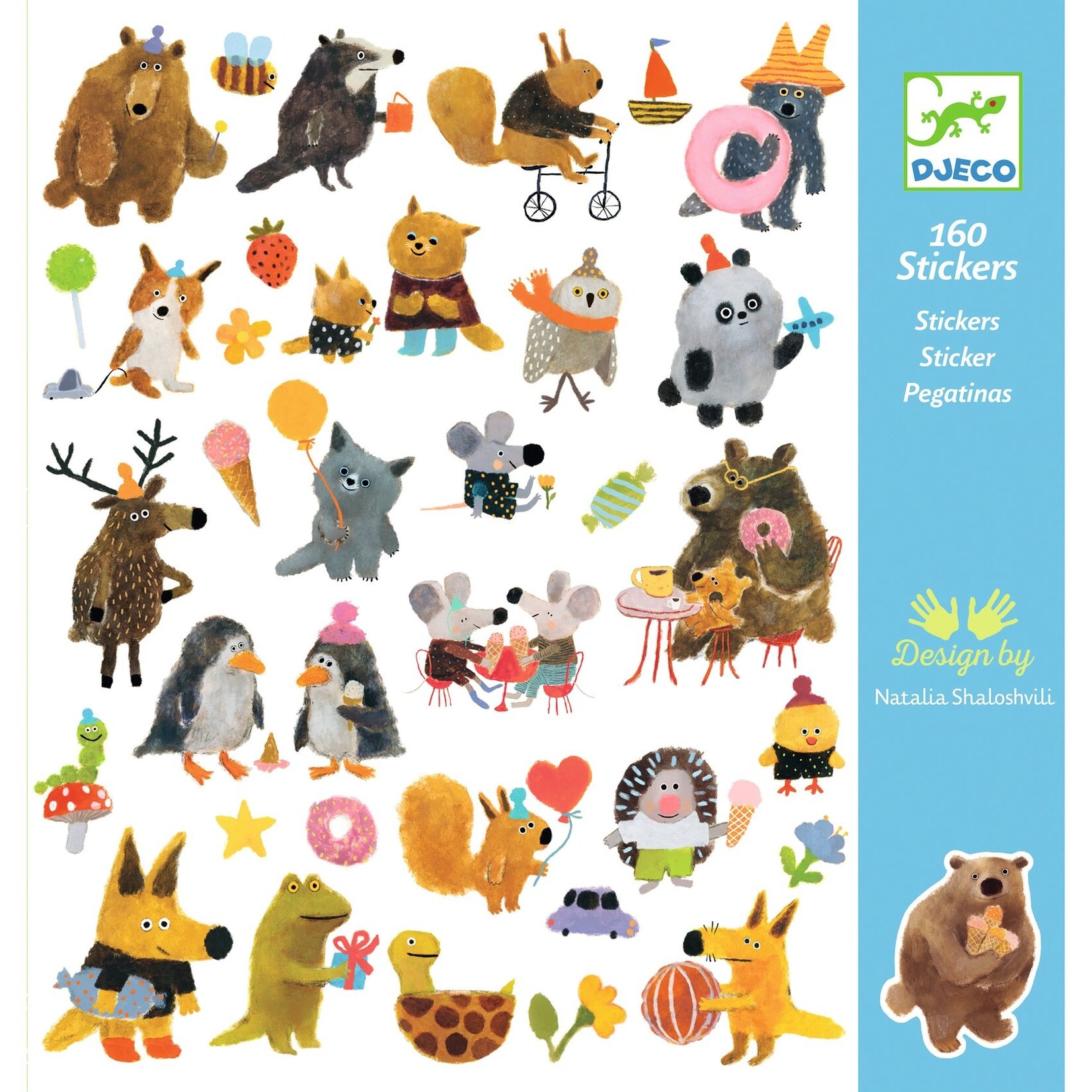 Djeco DJECO - 160 autocollants 'Fluffy Friends'