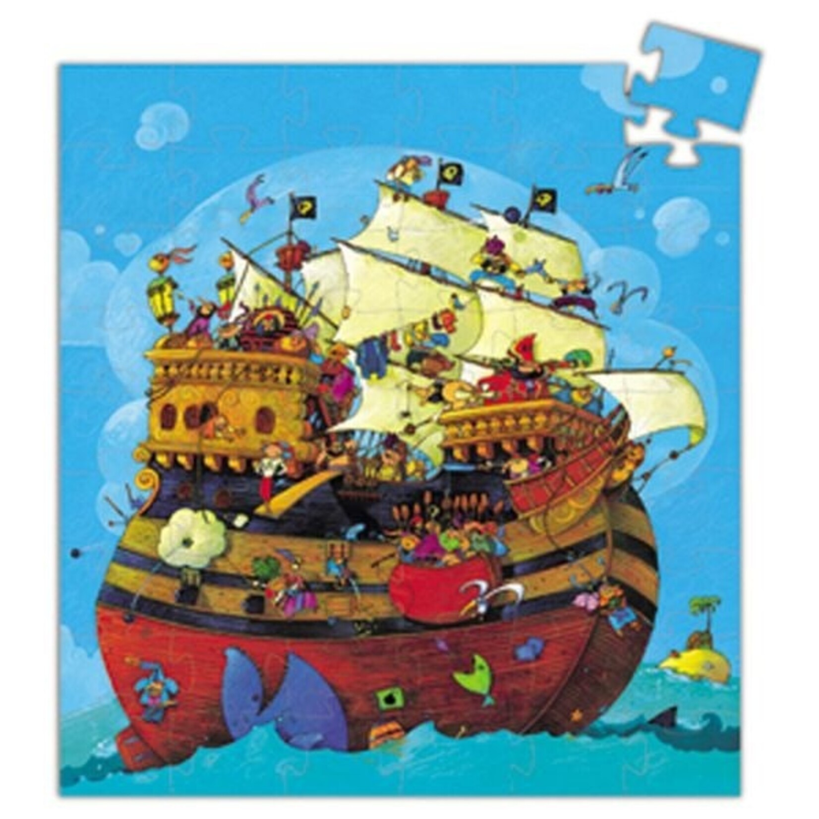 Djeco DJECO - Puzzle silhouette / Le bateau de Barberousse - 54 pcs