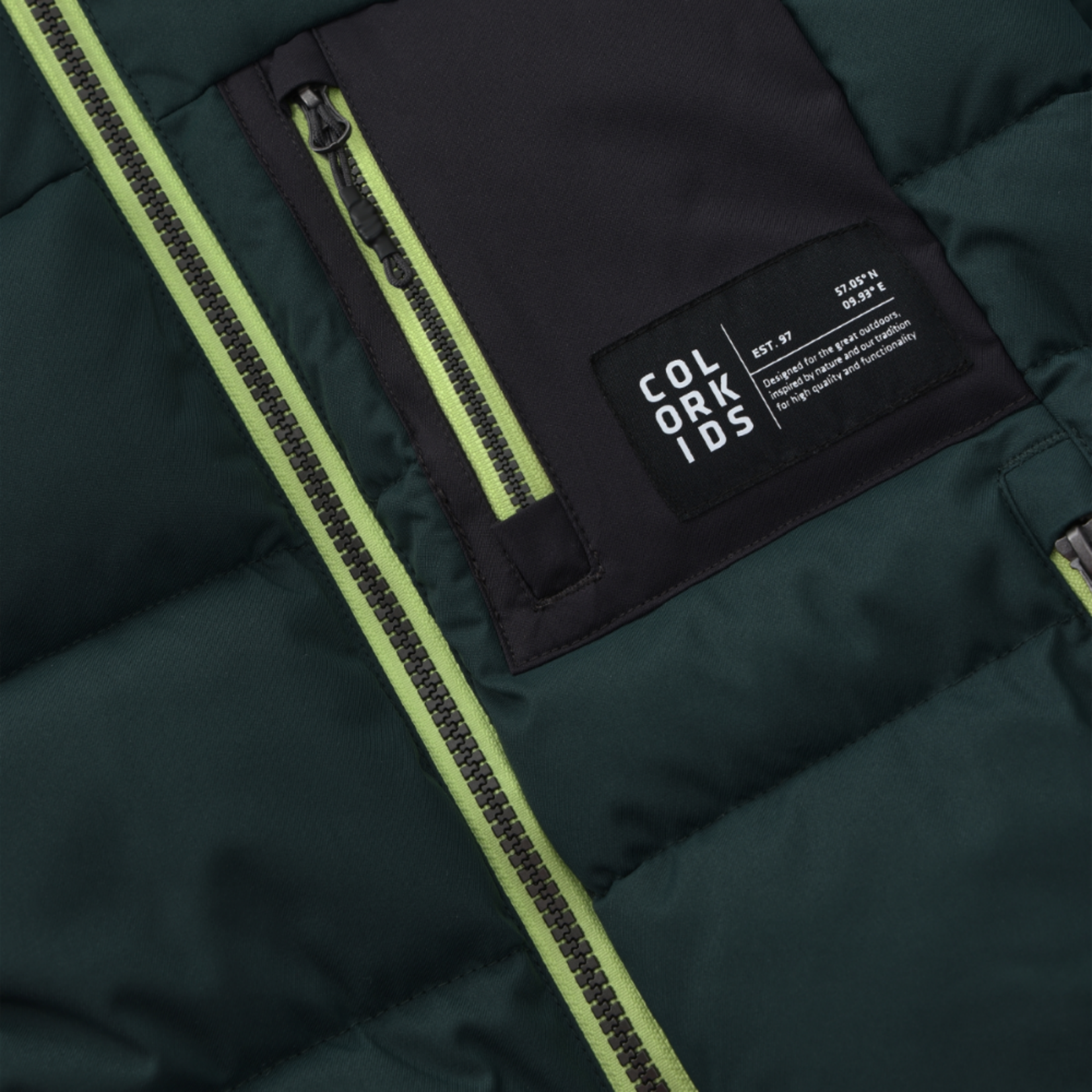 Color Kids COLOR KIDS - Forest green quilted ski puffer jacket