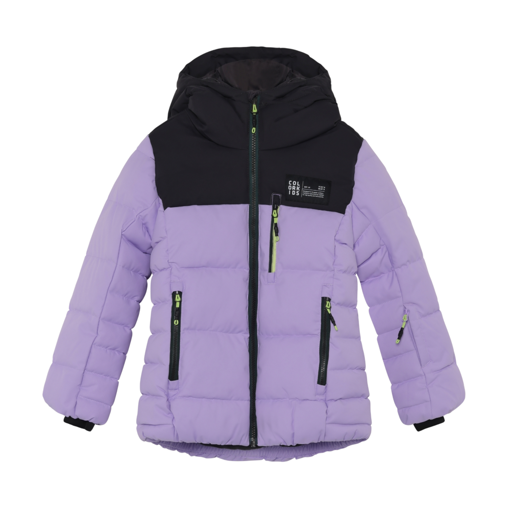Color Kids COLOR KIDS - Manteau de ski matelassé noir et mauve