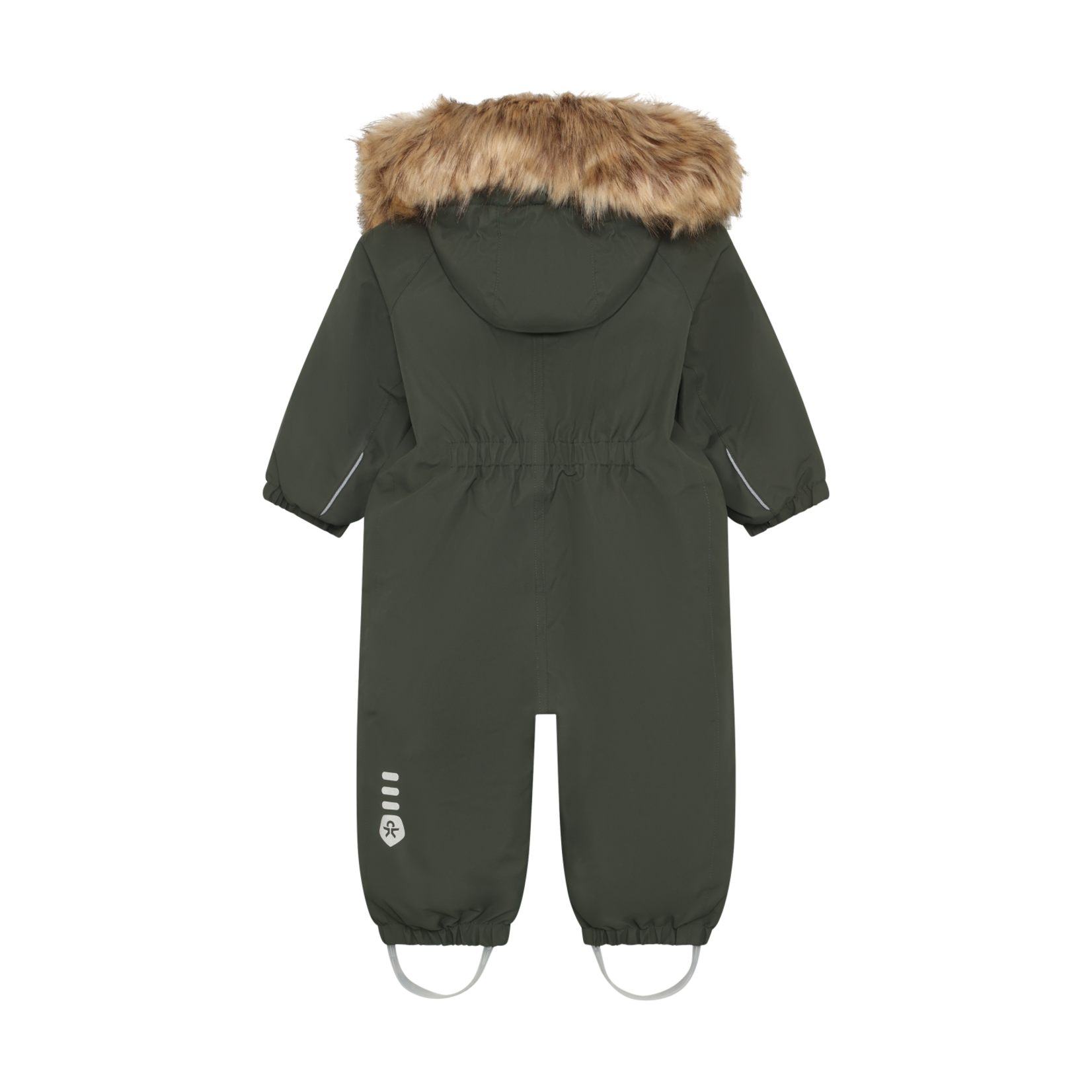 Color Kids COLOR KIDS - Habit de neige une pièce avec fausse fourrure - Uni vert forêt