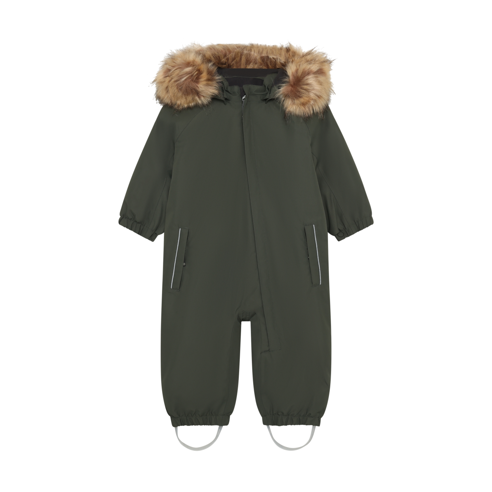 Color Kids COLOR KIDS - Habit de neige une pièce avec fausse fourrure - Uni vert forêt
