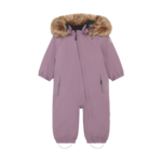 Color Kids ** PROMO LÊVE-TÔT** COLOR KIDS - Habit de neige une pièce avec fausse fourrure (2 À 4 ANS)- Uni rose mauve