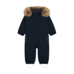 Color Kids COLOR KIDS - One-piece snowsuit with faux fur – Solid dark navy blue